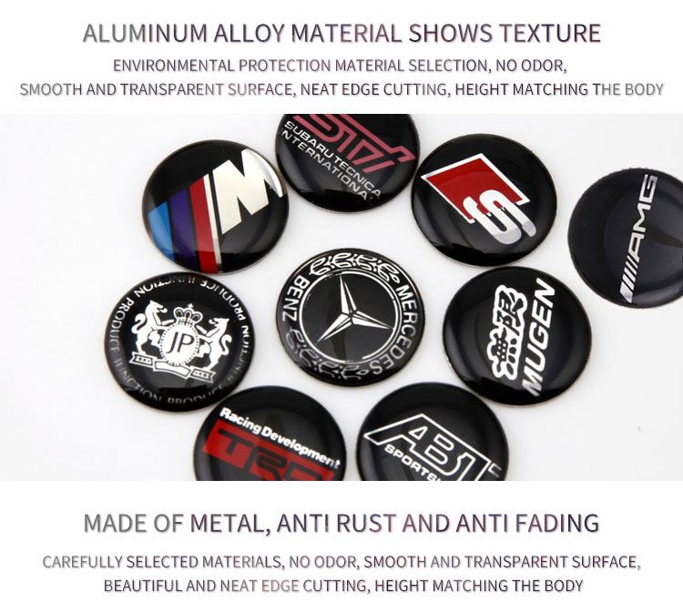 epoxy chrome logo sticker