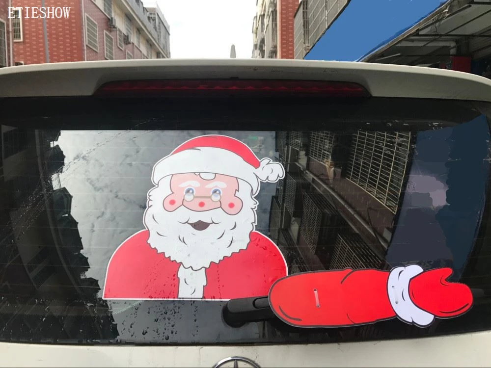 Christmas Waving Santa Claus Tags Decals Wiper Sticker Car Window Decors Christmas Waving Santa Claus Tags Decals Wiper Sticker Car Window Decors