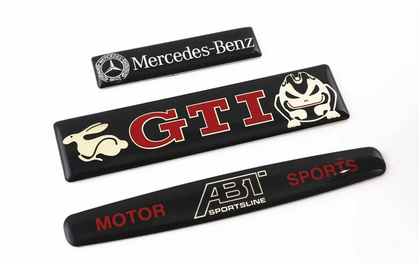 resin logo badges