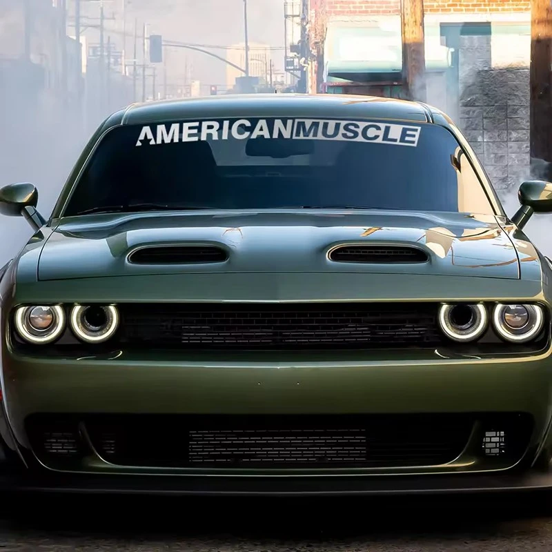 Stiker Kaca Depan Mobil American Muscle
