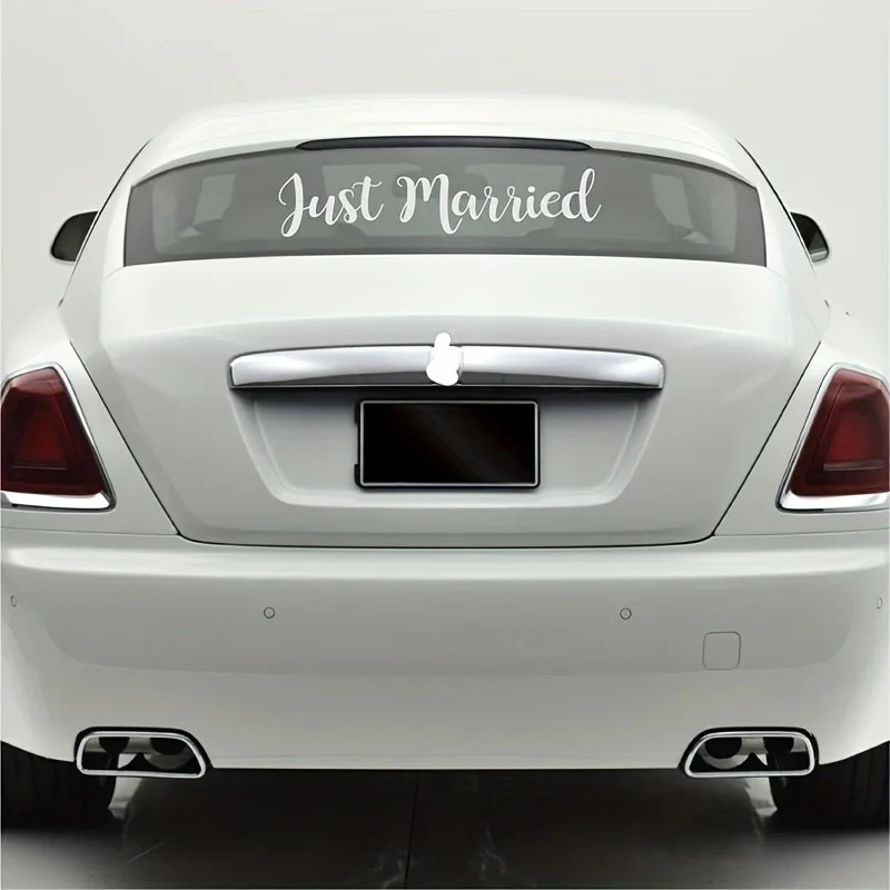 1 Set FunFrenzy Just Married Vinyl Decal Sticker price