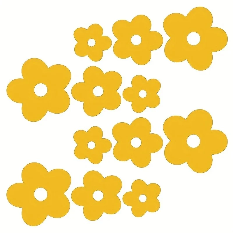 12pcs Colorful Flowers Decoration Vinyl Decals