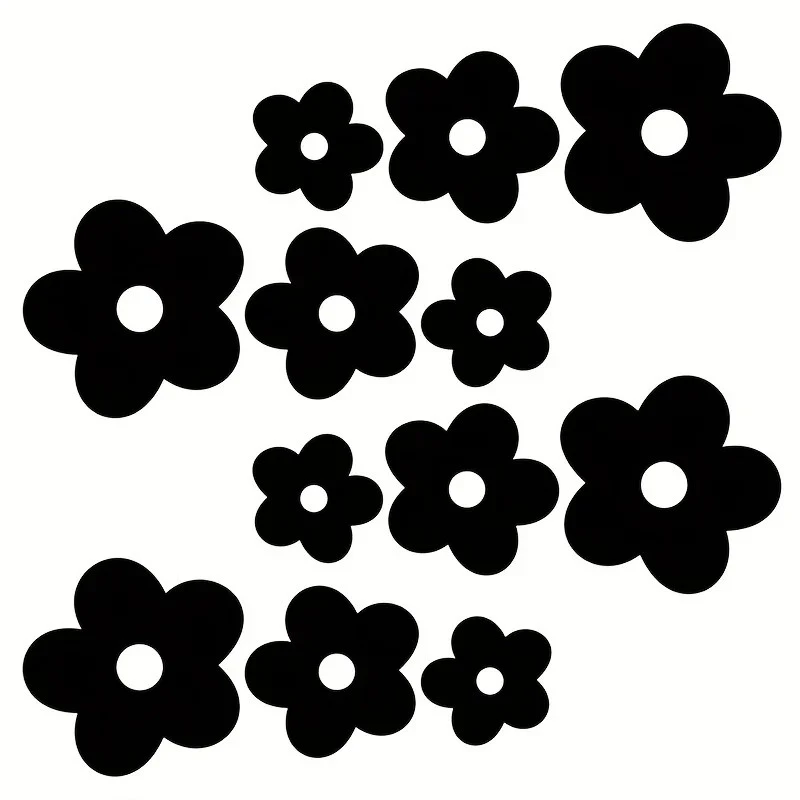 12pcs Colorful Flowers Decoration Vinyl Decals