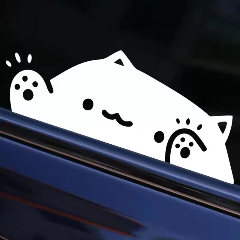 Stiker Mobil Kucing Lucu Laser Warna Warni