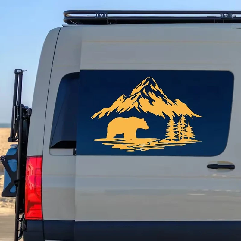 Snow Mountain And Bear Sticker