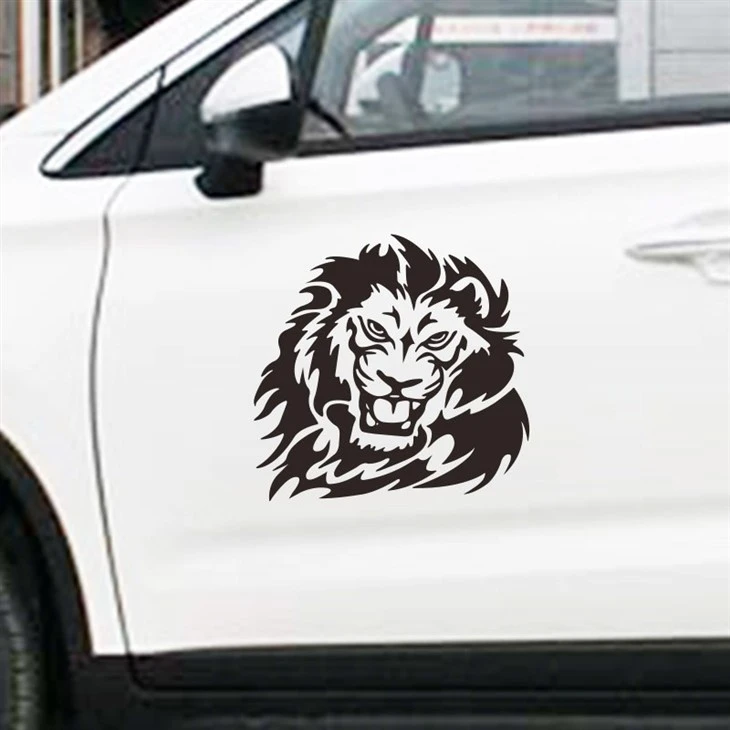Stiker Body Mobil Logo Kepala Singa