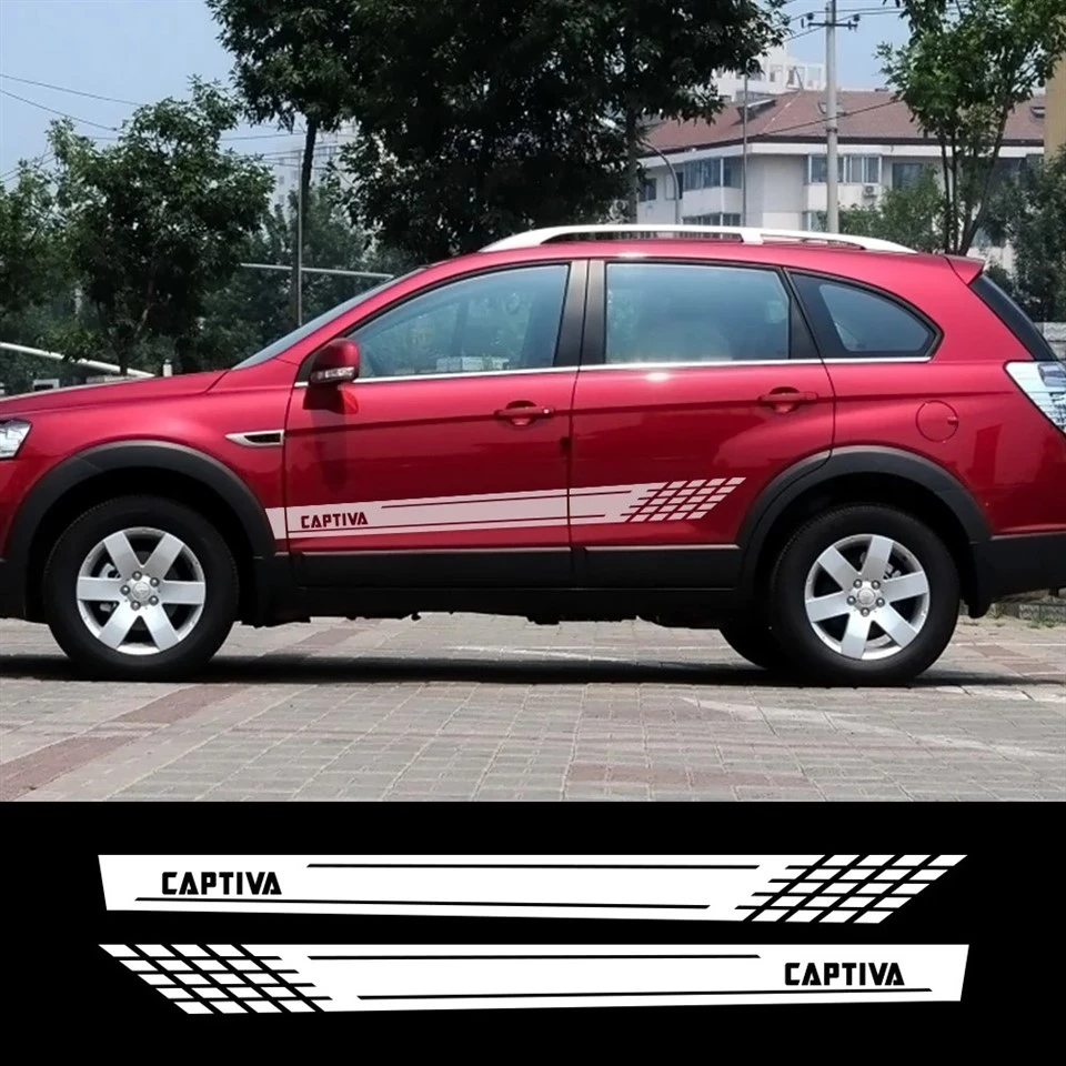 2 pcs stiker samping pintu mobil untuk chevrolet captiva