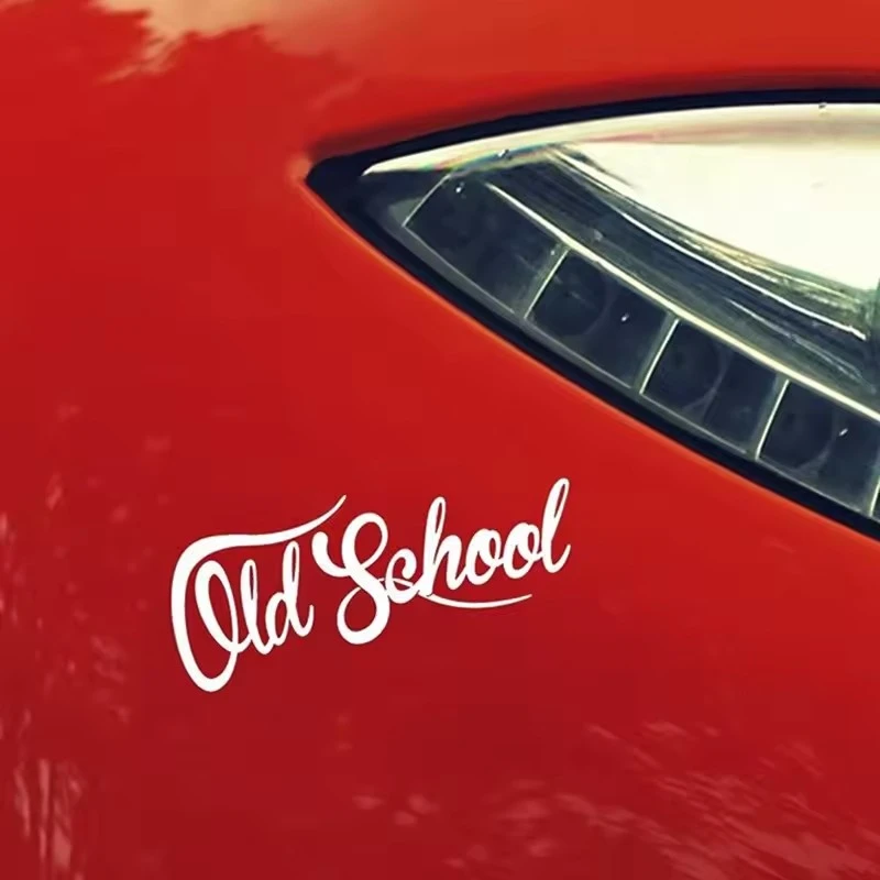 Old School Text Car Stickers