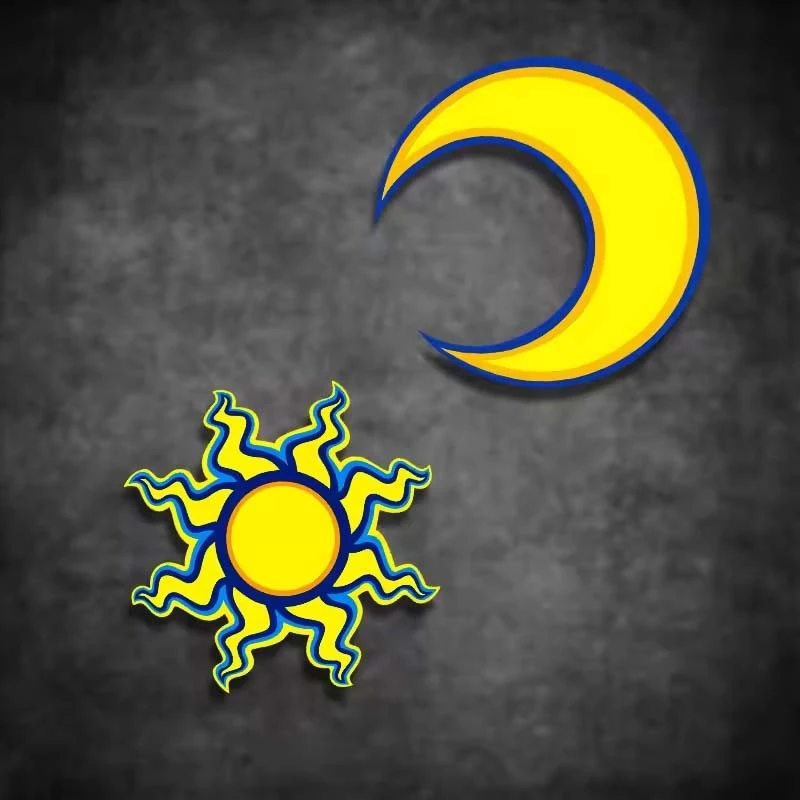 ET11388# Moon And Sun Motorcycle Stickers