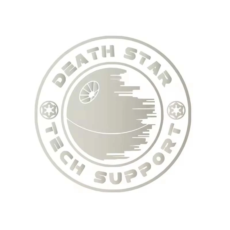 ET11383# Space Wars Death Star Tech Support Vinyl Art Sticker