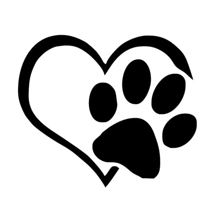 Foot Mark And Heart Car Decal
