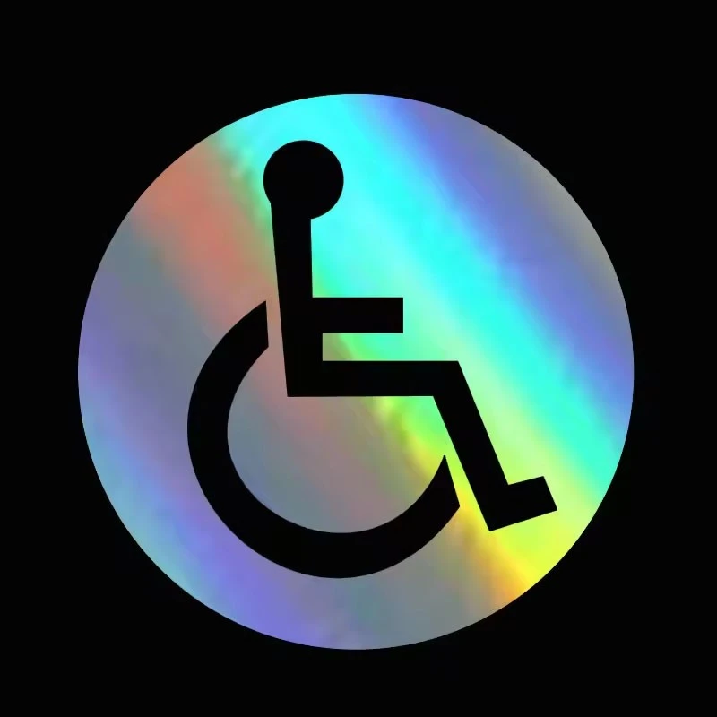 Disabled Wheelchair Handicap Round Car Sticker