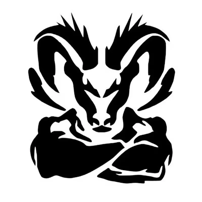 ET11366# Decal Vinyl Ram Keren Hitam/Putih
