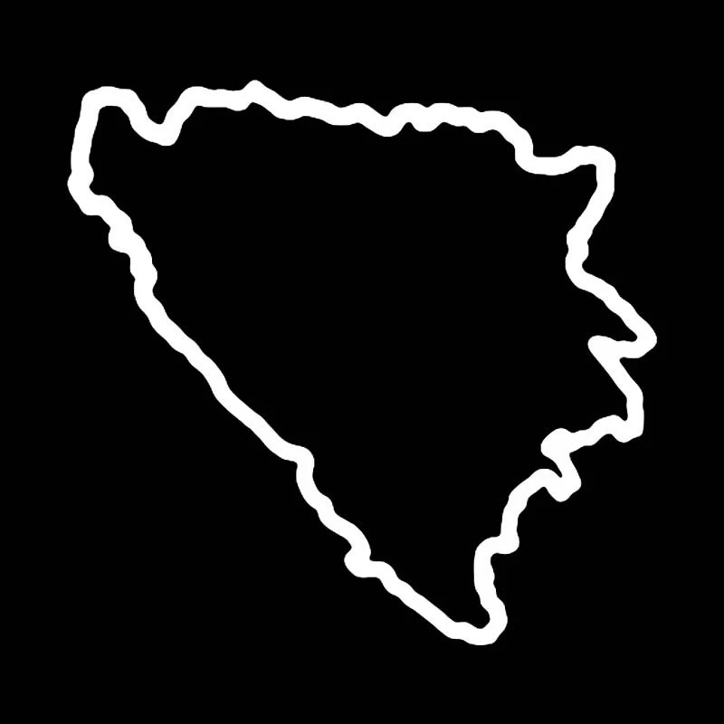 ET11391# Bosnia And Herzegovina Map Car Sticker