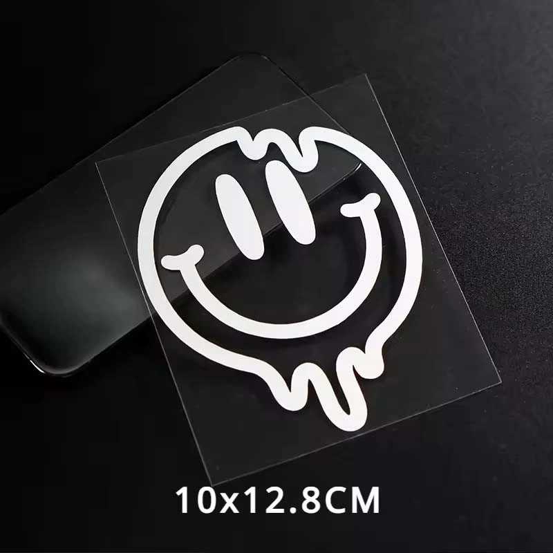 1pc kreatif stiker sepeda motor wajah tersenyum