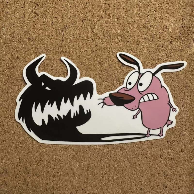 Cartoon Pink Prank Dog Decals
