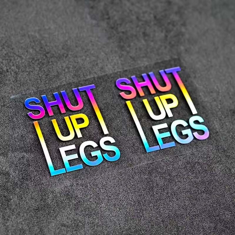 ET11379 2PCS SHUT UP LEGS Bike Stickers