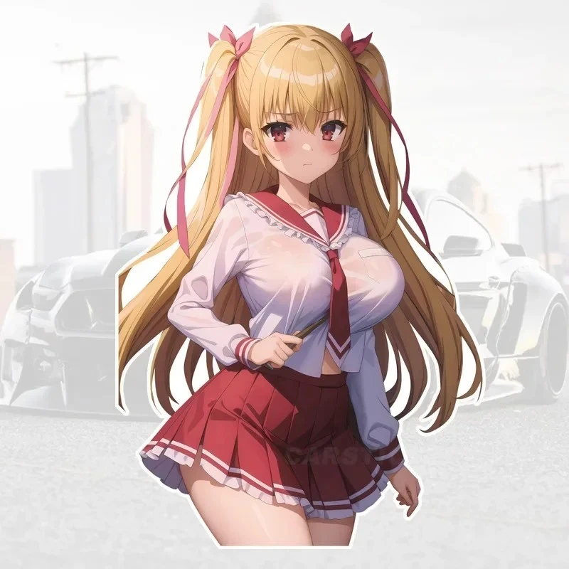 Anime Yellow Hair Girl Car Sticker suppliers