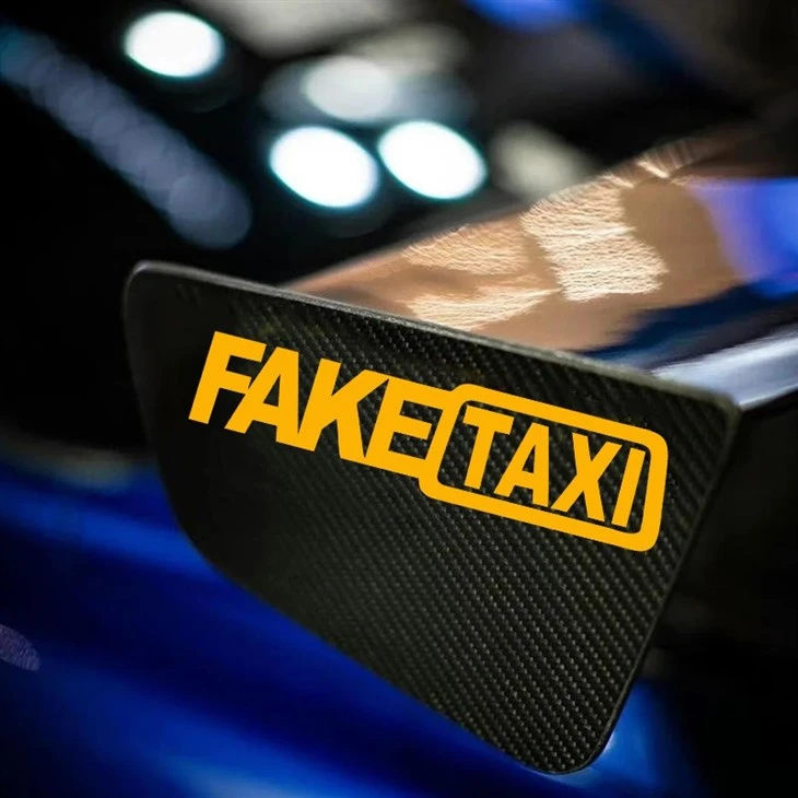 Huruf Stiker Jendela Mobil Taksi Palsu