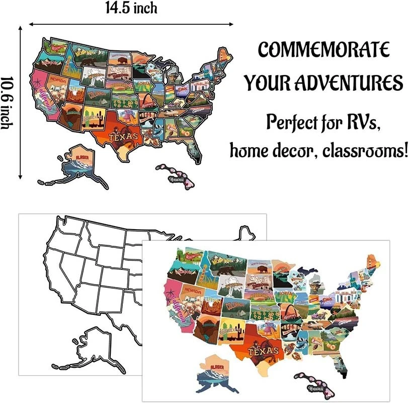 American Colored Map Decal