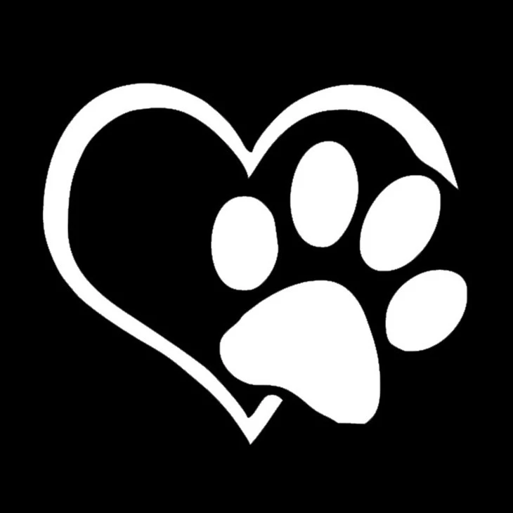 Heart With Pet Footmark Sticker