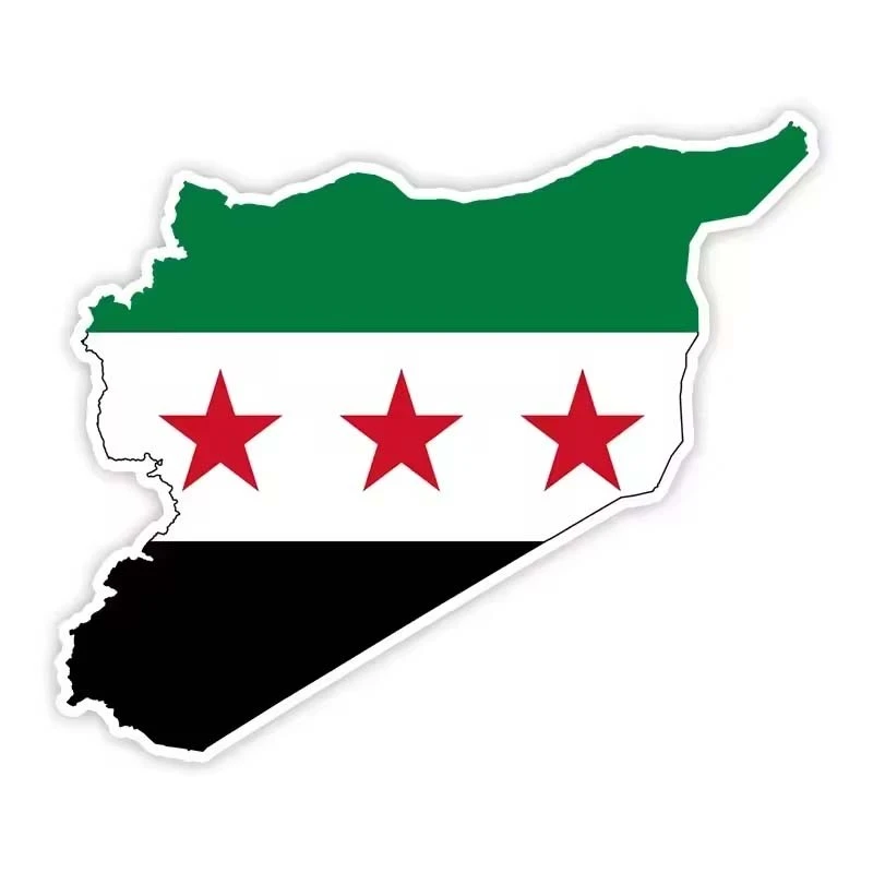 ET11398# Car Sticker Syria Flag Map