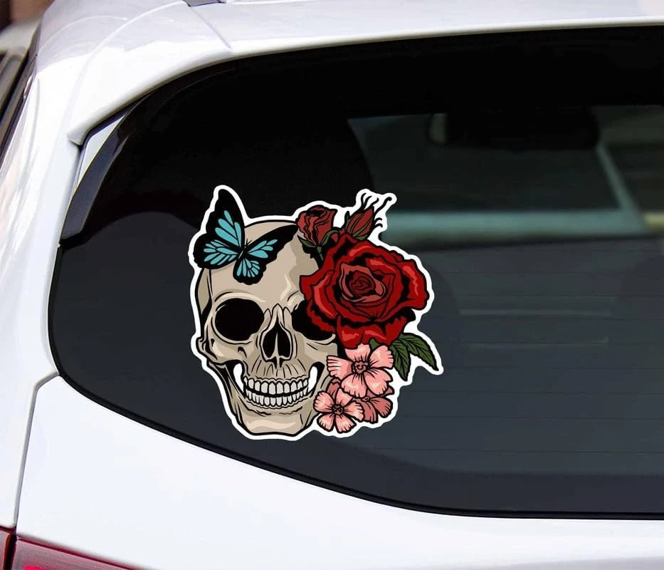 Skeleton Rose Patttern Car Decoration Sticker