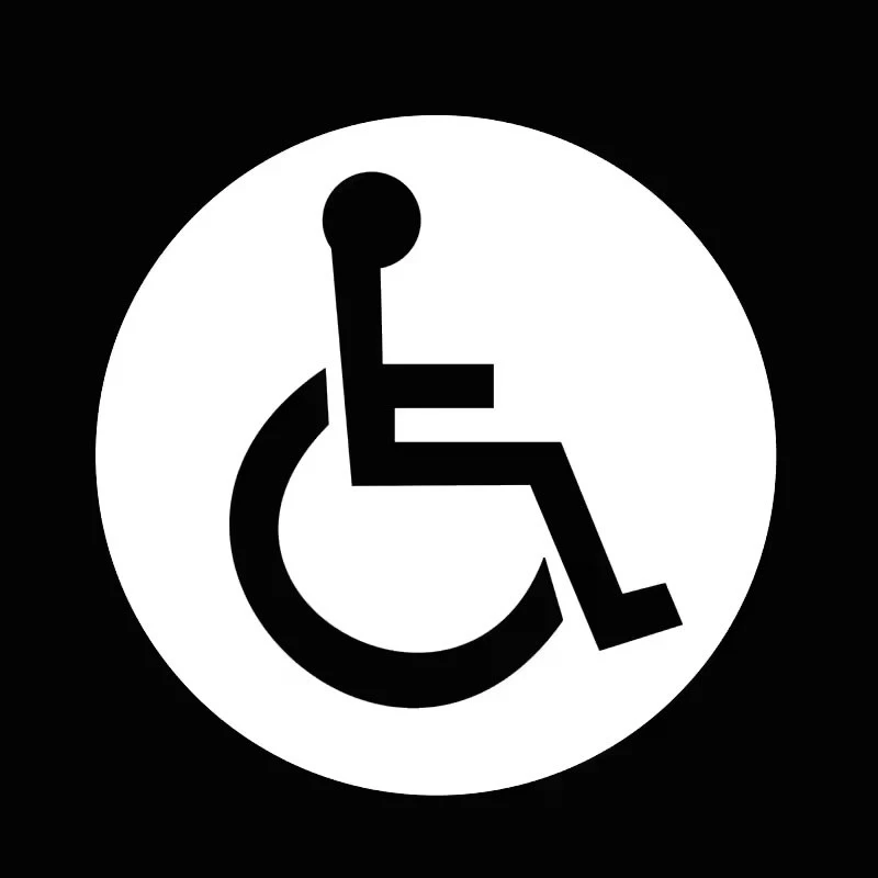 Disabled Wheelchair Handicap Round Car Sticker