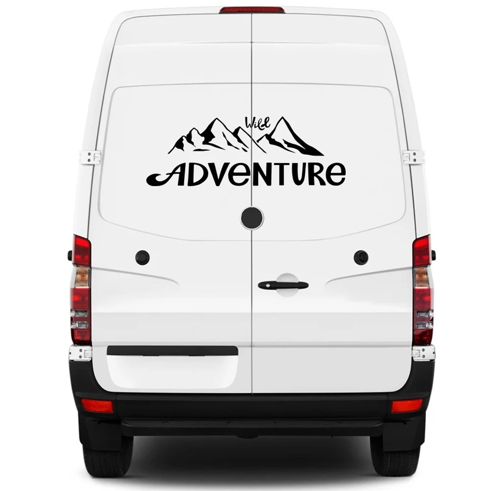 Stiker dekorasi gunung petualangan mobil