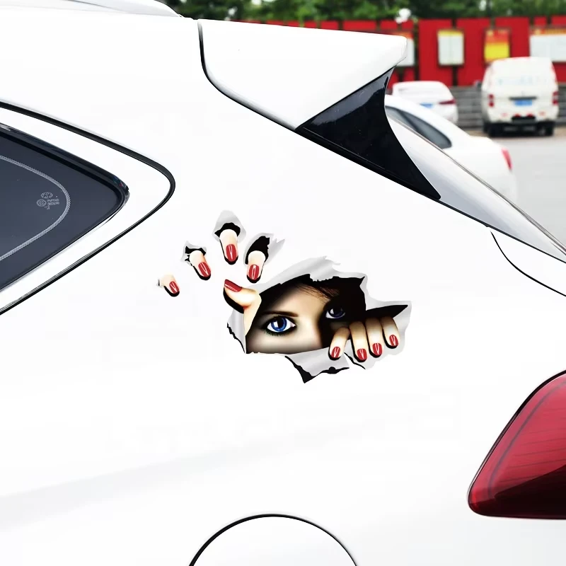 Dekorasi mobil mata cewek lucu