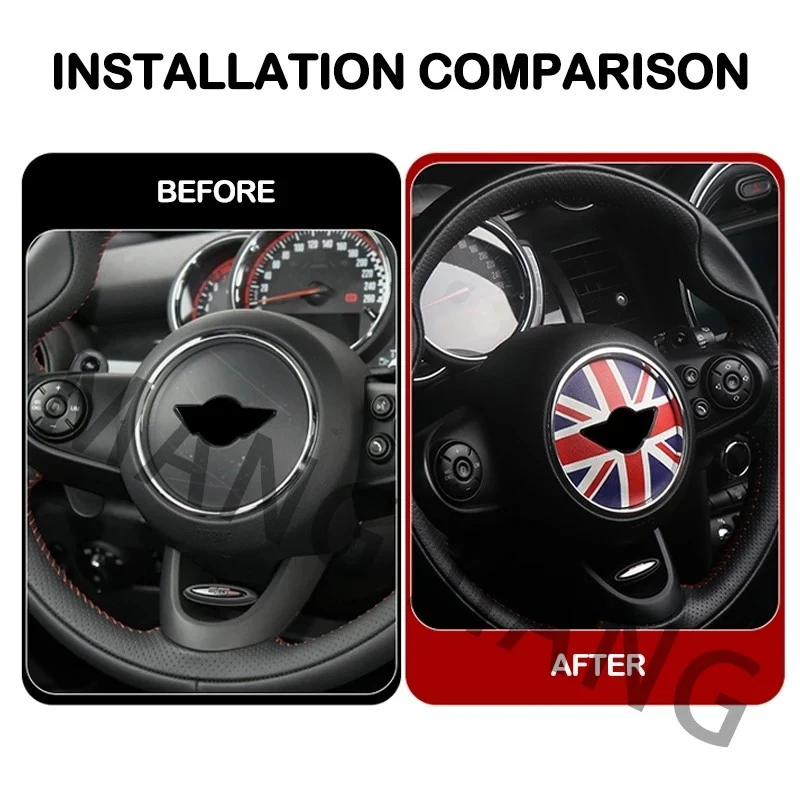 Stiker roda kemudi mobil untuk mini cooper