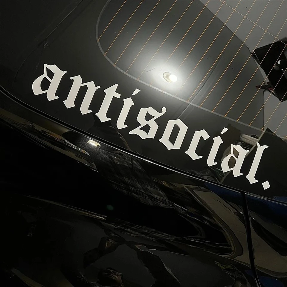 Styling mobil decals antisosial spanduk kaca depan