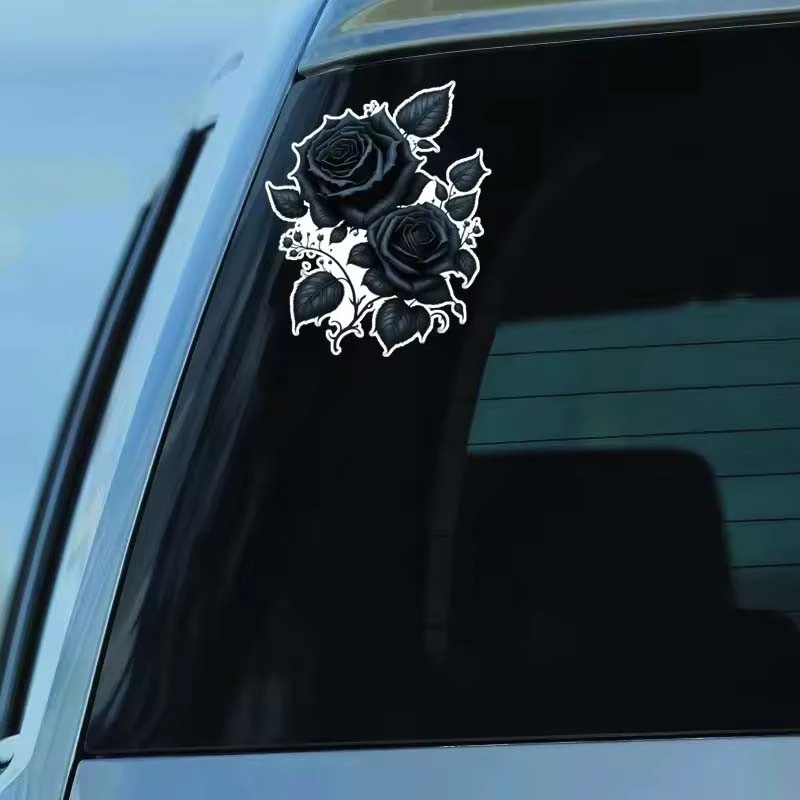 Die Cut Black Rose Sticker
