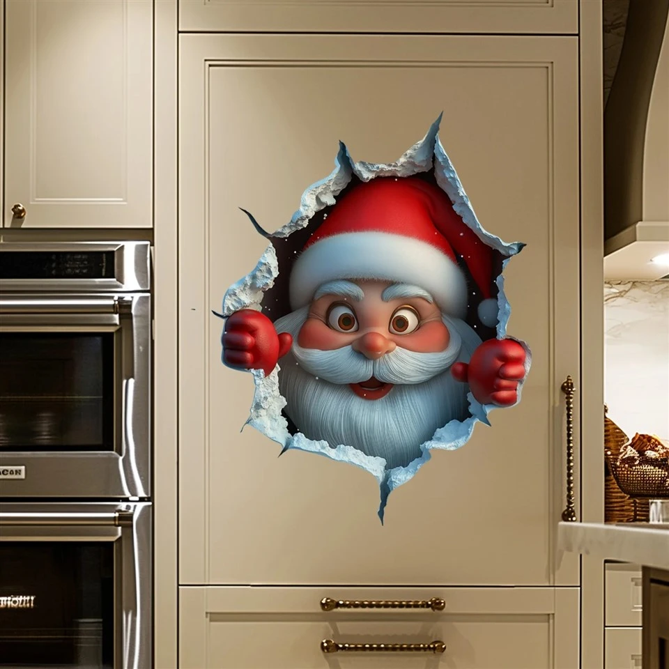 Stiker Dinding Santa Kreatif Natal