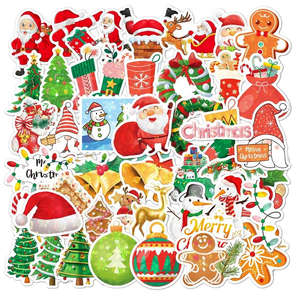 Stiker Natal Festival Laser Holografik