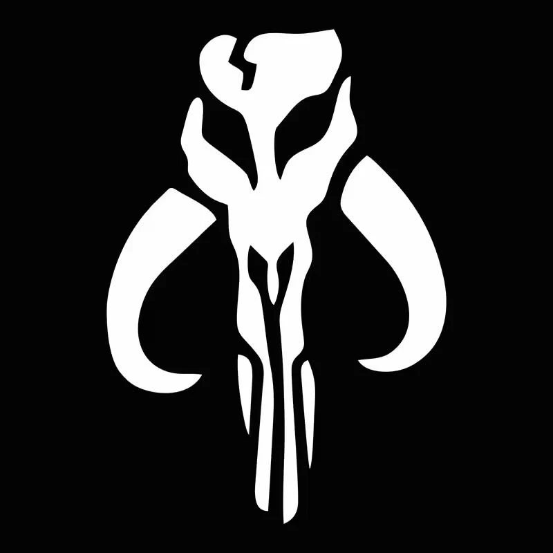 ET11390# Fashion Mandalorian Skull Boba Fett Car Sticker