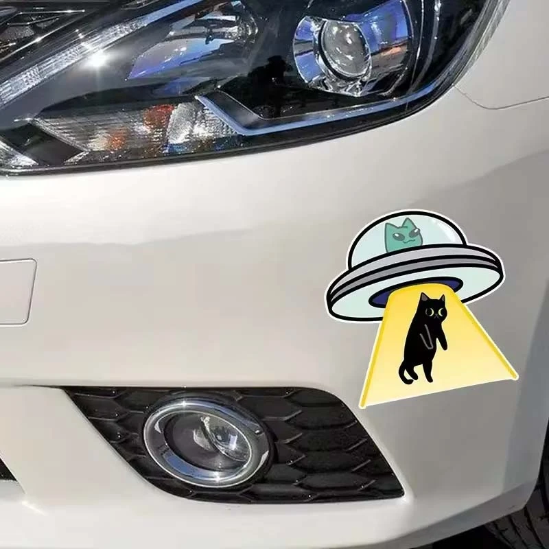 UFO Catch A Cat Vinyl Waterproof Decal