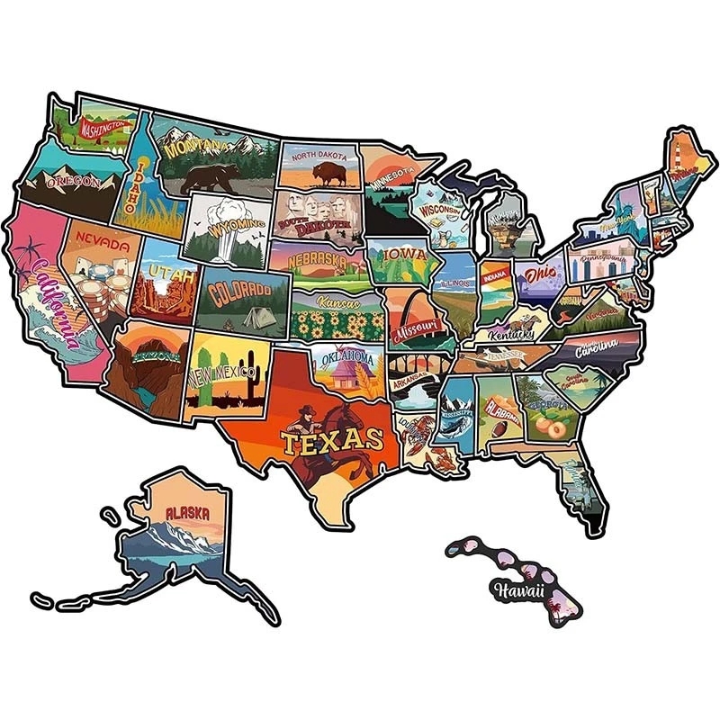 American Colored Map Decal