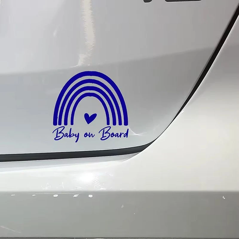 Baby On Board Rainbow Pattern Car Stickers