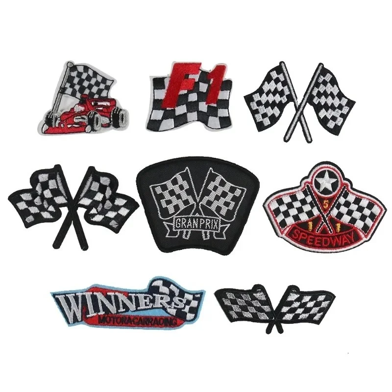 F1 Balap Stiker kain bendera kotak -kotak