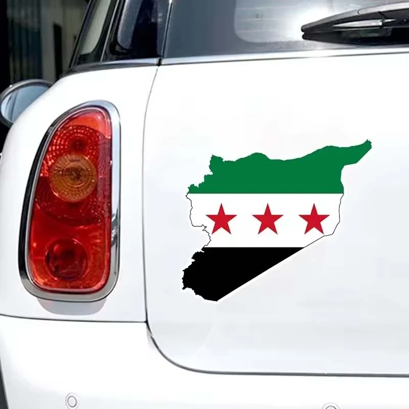 ET11398# Car Sticker Syria Flag Map