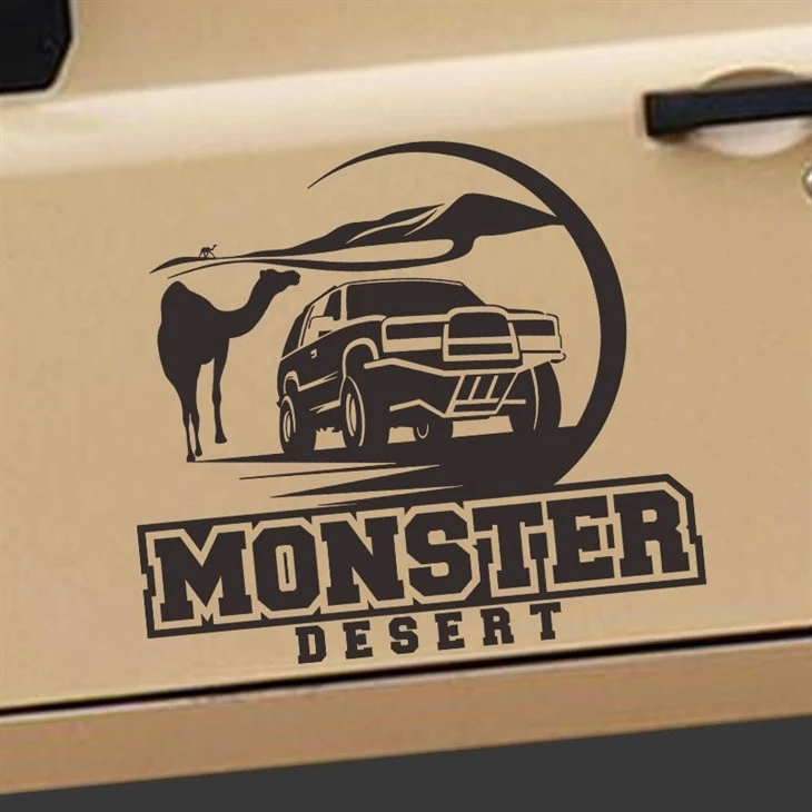 Stiker tempel mobil gaya gurun Sahara