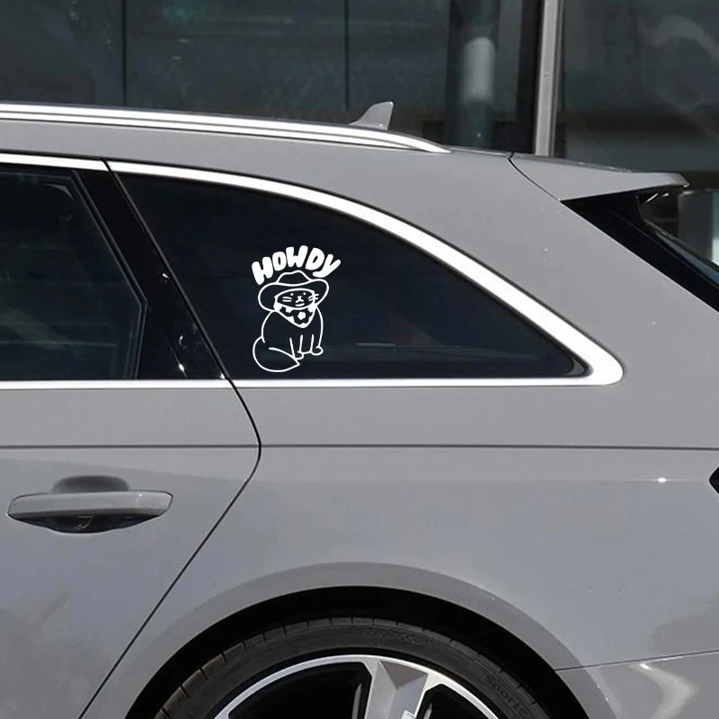 Funny Car Decals Howdy Cat Design Car Window Stickers suppliers