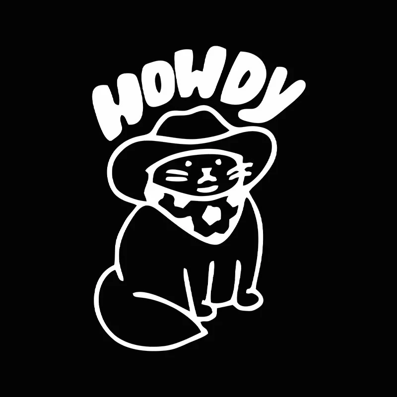 Funny Car Decals Howdy Cat Design Car Window Stickers price