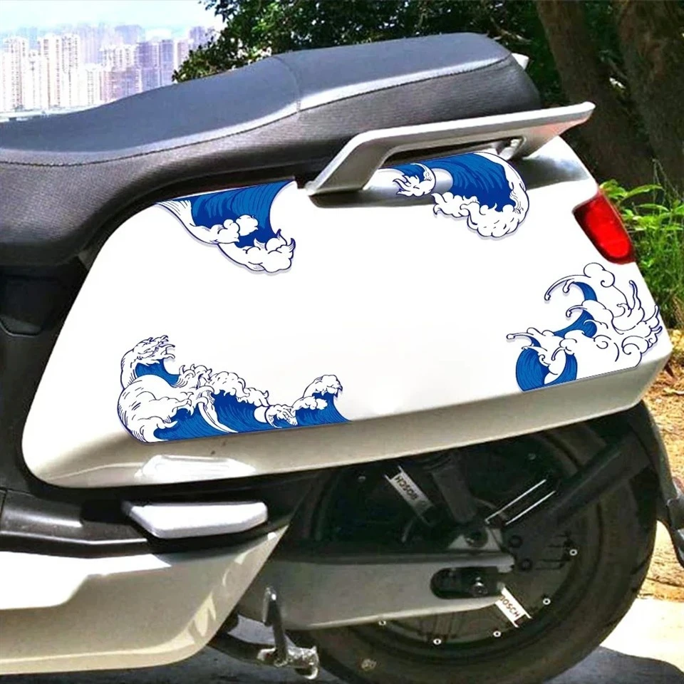 JDM Sea Wave Reflective Motorcycle Stickers high quality