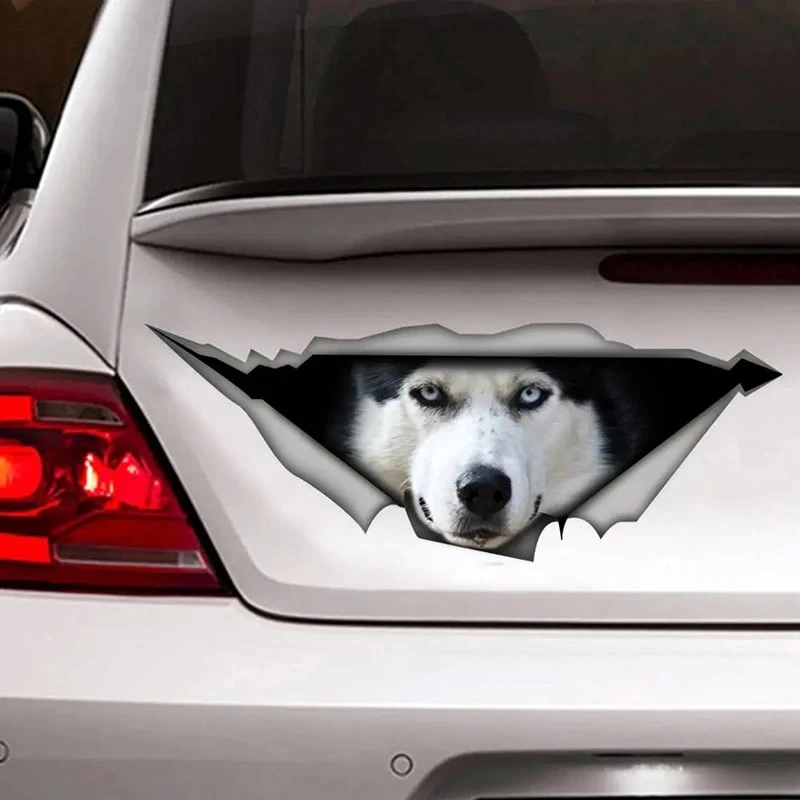 Kepala anjing hewan peliharaan mandiri - decal perekat