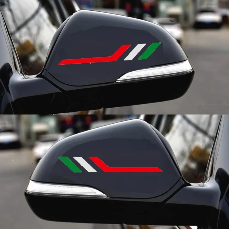 Stiker cermin tampilan belakang bendera Italia