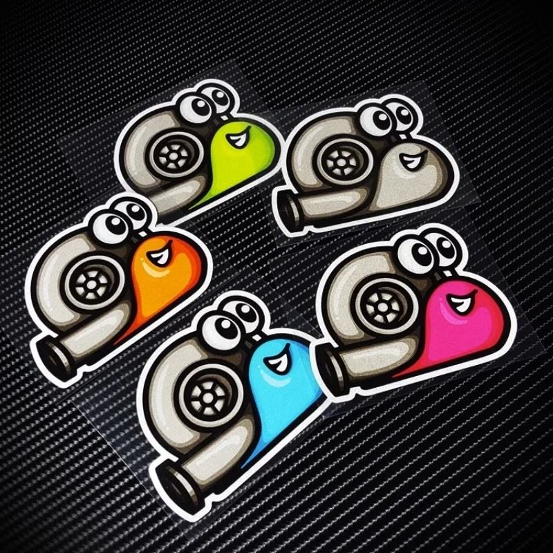 Stiker motorcross siput anime anime funny decal