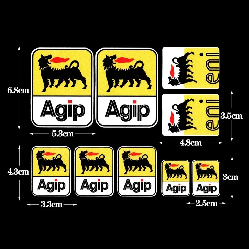 Motorcycle Stickers AGIP Eni Oil For Motorbike