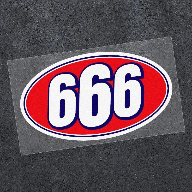 Nomor 666 stiker sepeda motor lucu